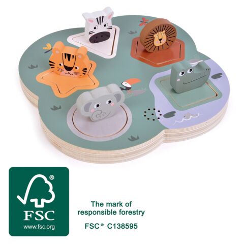 small foot 3D-Puzzle mit Safari-Tiergeräuschen